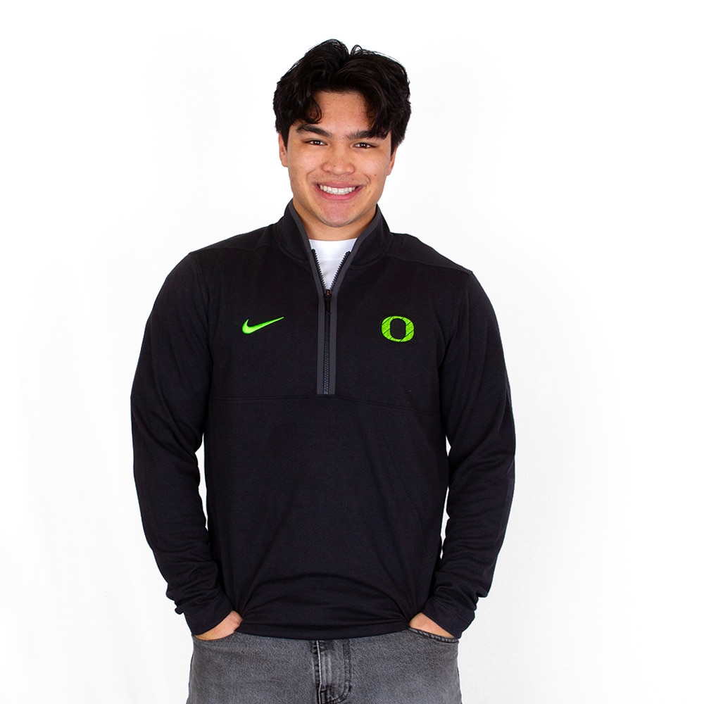 Classic Oregon O, Nike, Black, Pullover, Performance/Dri-FIT, Men, Unisex, Football, Victory, 'Ohana, Sweatshirt, 1/4-zip, 1013105